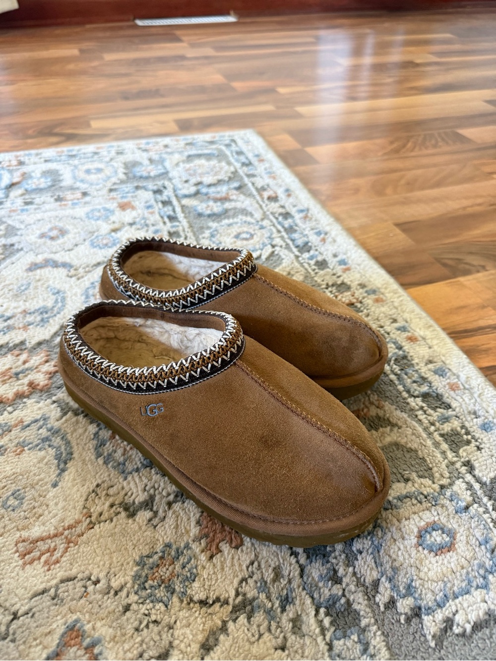 UGG Women's Chestnut Suede Shearling Slip-On Clog